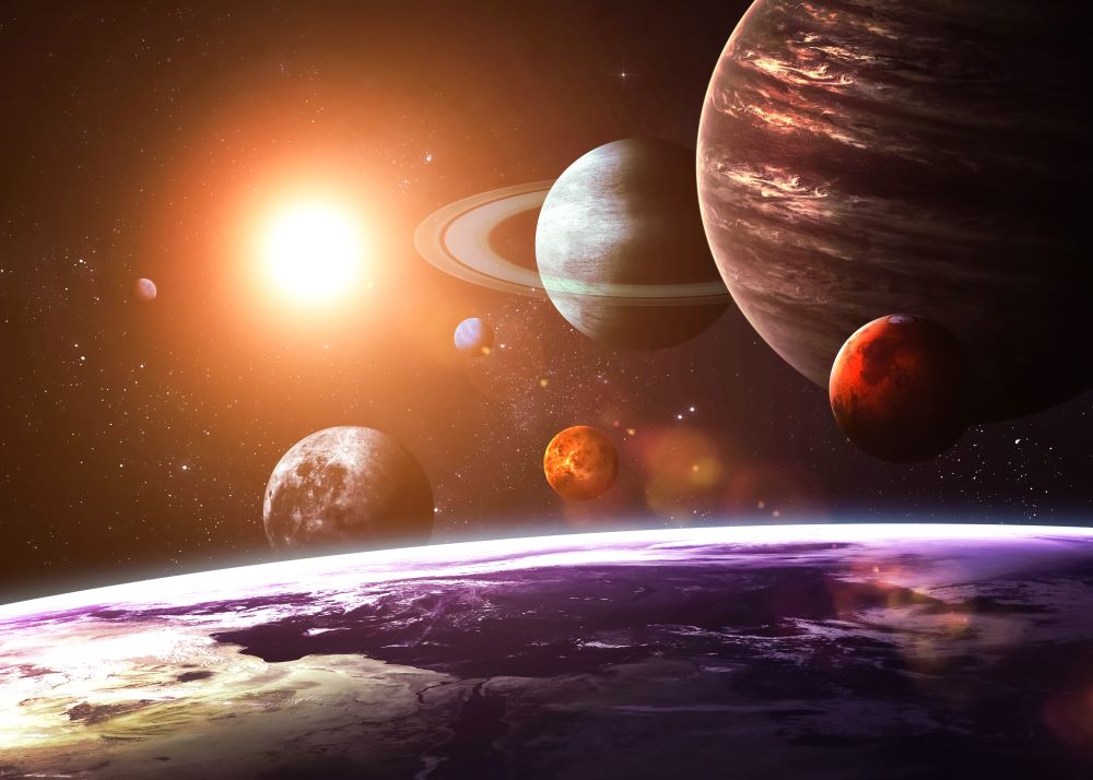 Image of planets in the Solar System